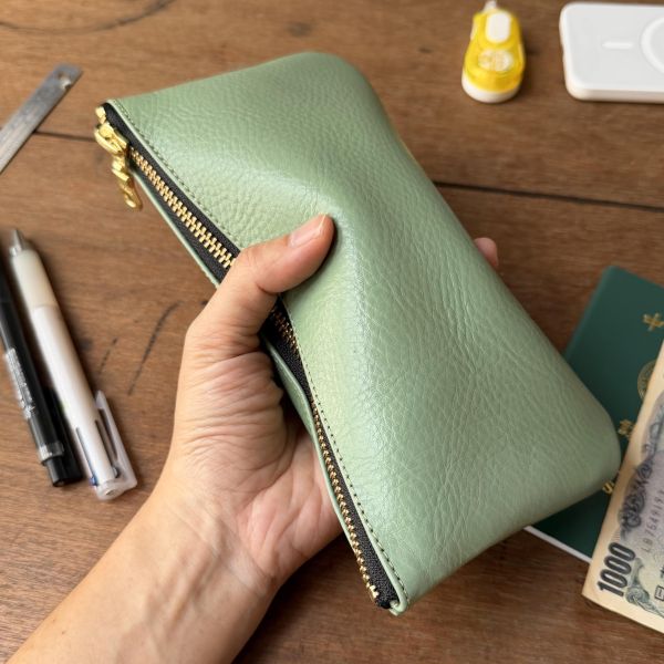 大容量鈔票包-鼠尾草綠 