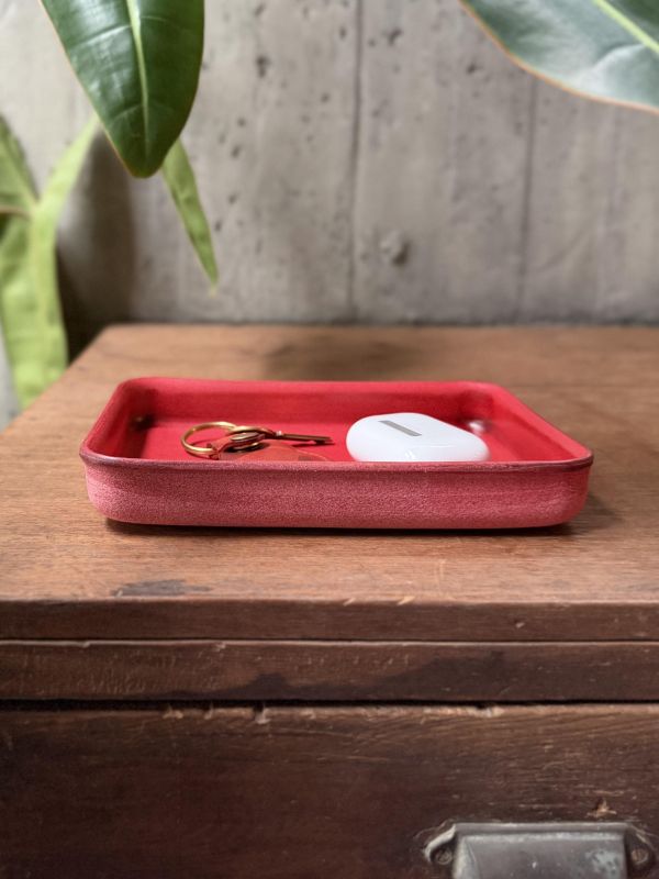 皮革置物盤-美洲紅 