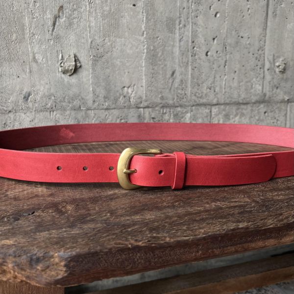 3.0cm好耐皮帶-蘋果紅 