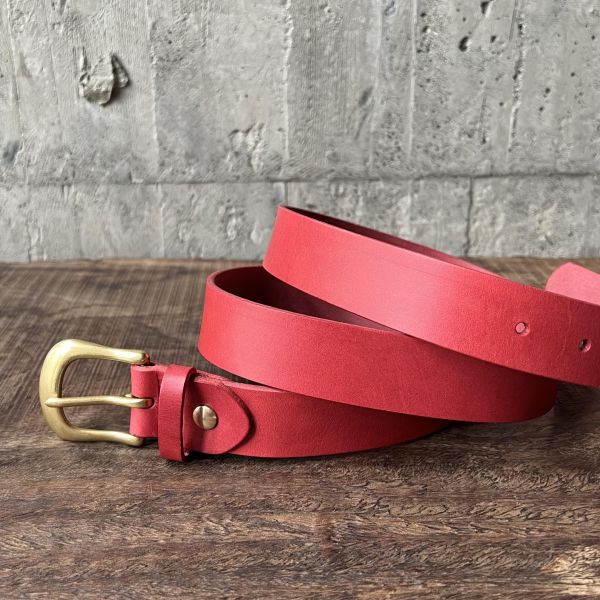 3.0cm好耐皮帶-蘋果紅 