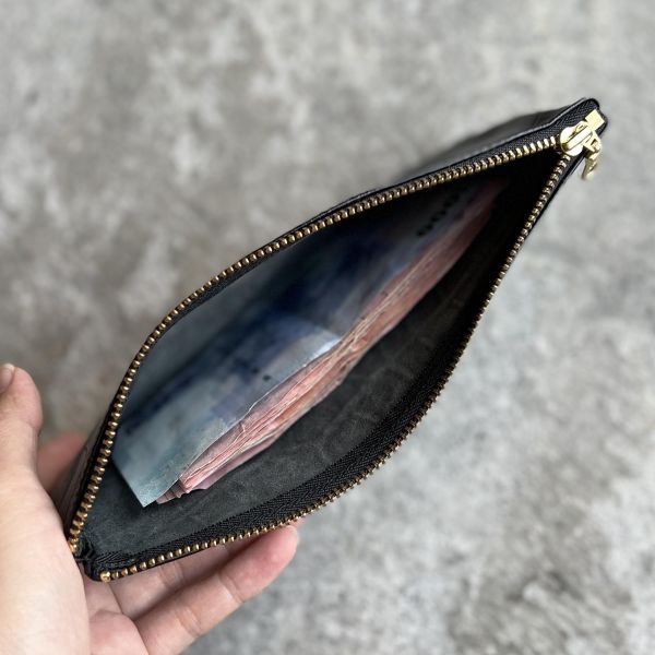 大容量鈔票包-黑鱷魚 