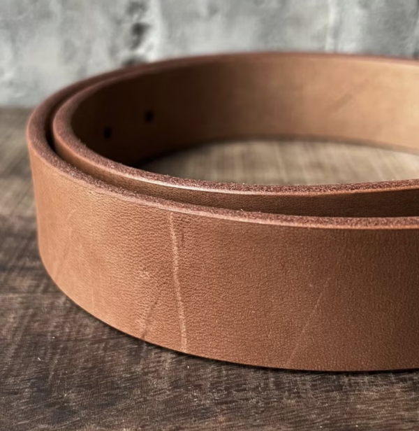 3.5cm好耐皮帶-弧面口字頭/淺咖 