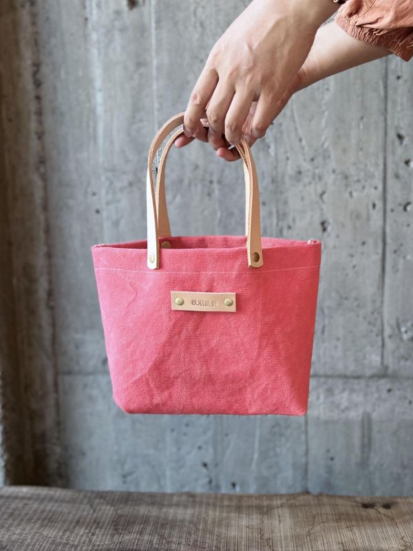 皮帆小提袋-粉紅 