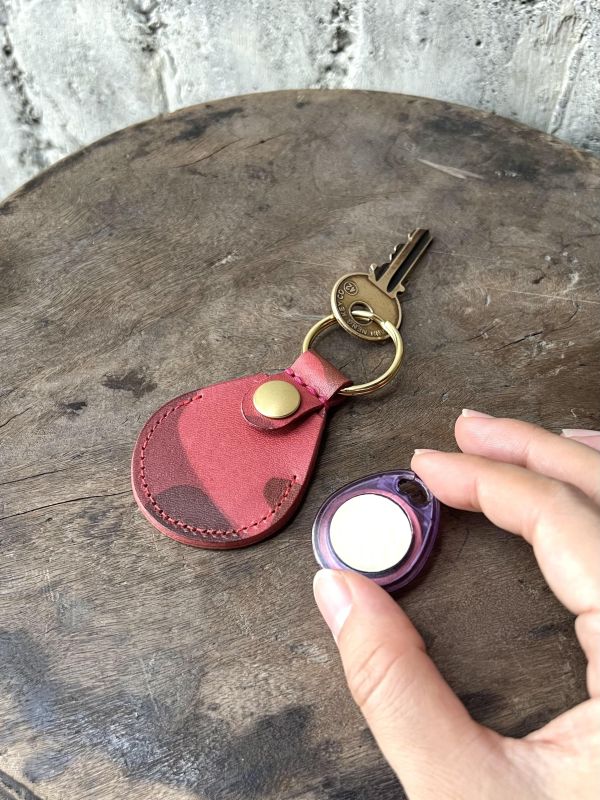 迷彩AirTag磁扣皮套-芭比粉 