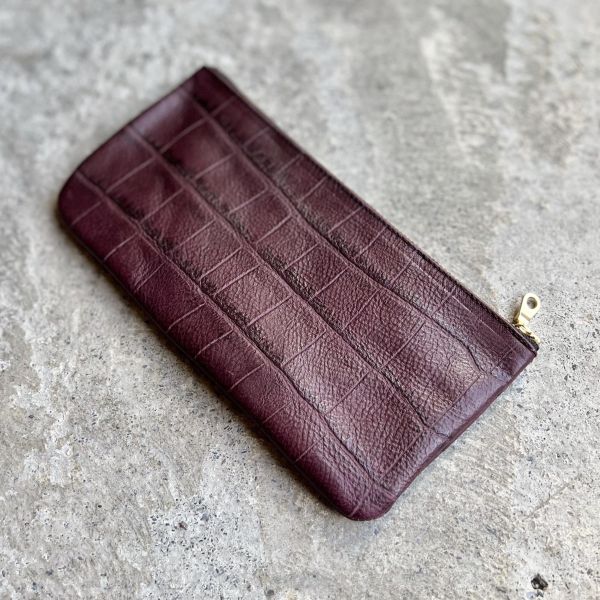 大容量鈔票包-紅酒鱷魚 