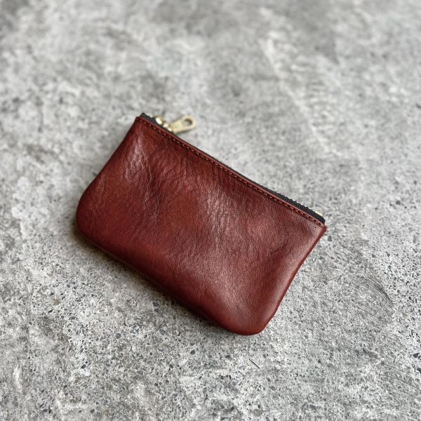 拉鍊鑰匙包-紅木 