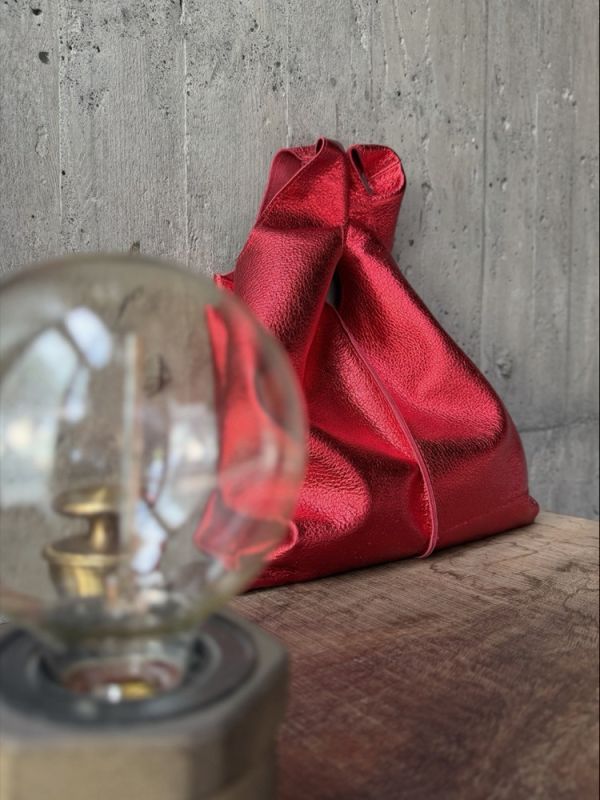 鹿皮八兩手提袋-恆星紅 