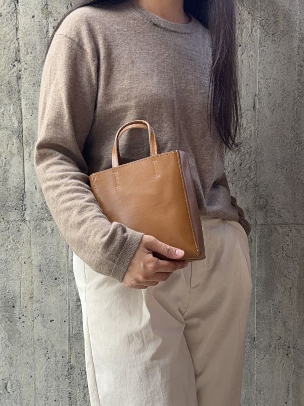 mini真牛皮紙袋-金棕 