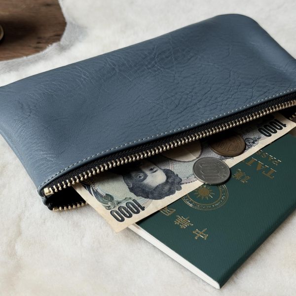 大容量鈔票包-霧藍 
