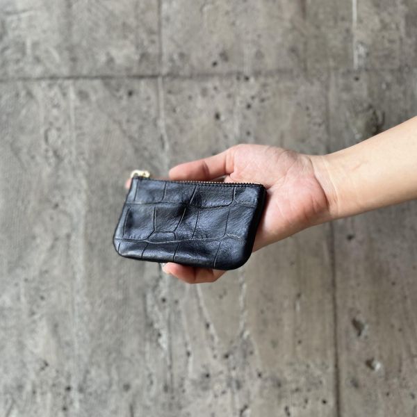 鑰匙卡片包-黑鱷魚 