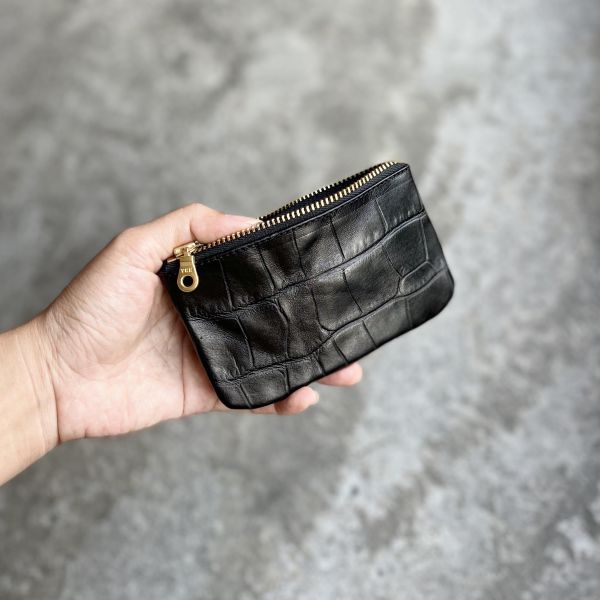 鑰匙卡片包-黑鱷魚 