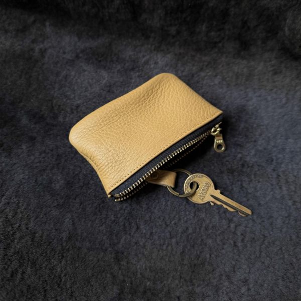 鹿皮拉鍊鑰匙包-幸運餅乾 