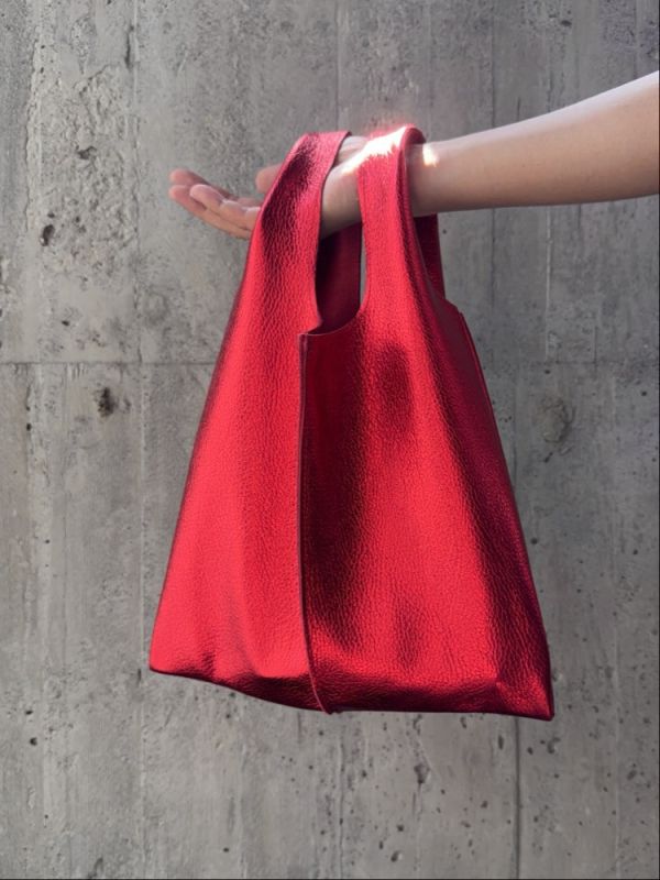 鹿皮八兩手提袋-恆星紅 