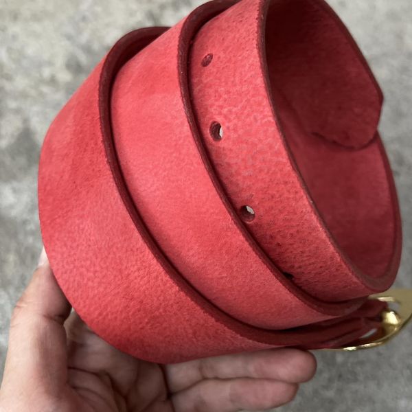 4.0cm好耐皮帶-八角頭/復古紅 