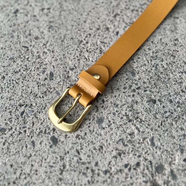 3.0cm好耐皮帶-蜜糖黃 