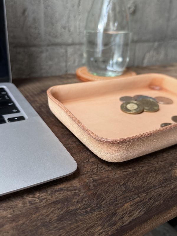 皮革置物盤-自然原色 