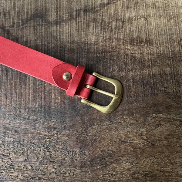 3.0cm好耐皮帶-蘋果紅 