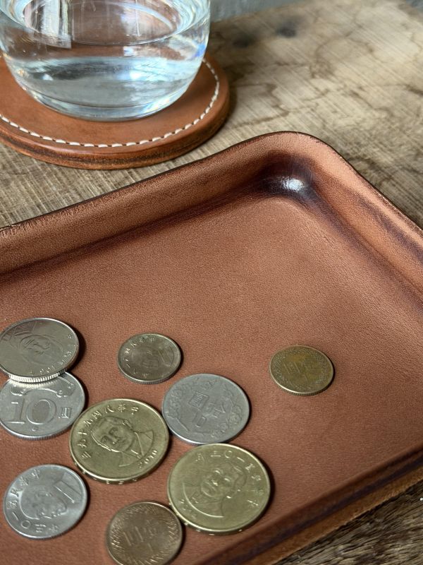 皮革置物盤-咖啡 