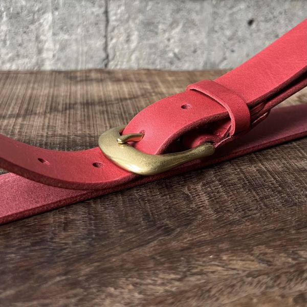 3.0cm好耐皮帶-蘋果紅 