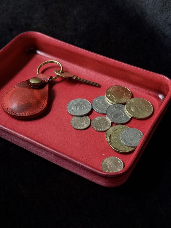 皮革置物盤-美洲紅 