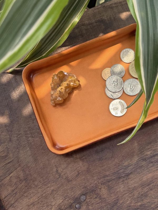皮革置物盤-蜜糖棕 
