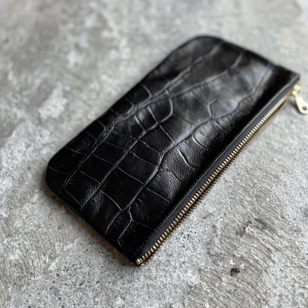 大容量鈔票包-黑鱷魚 