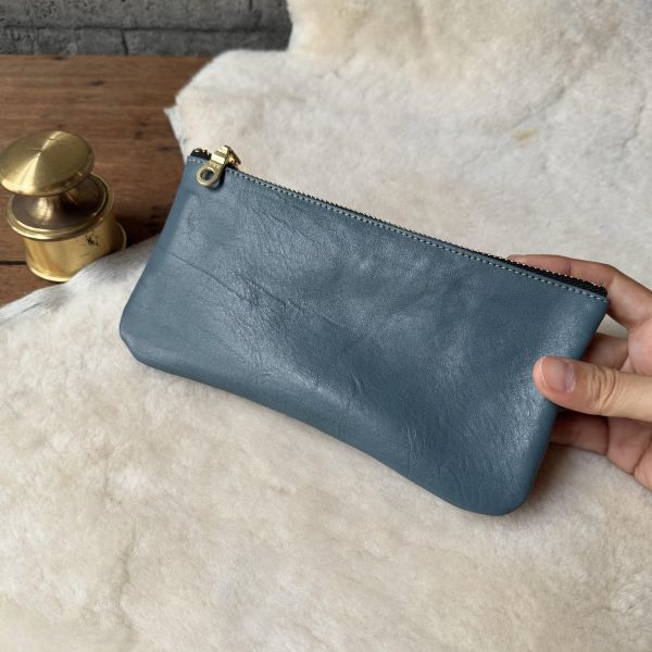 大容量鈔票包-霧藍 