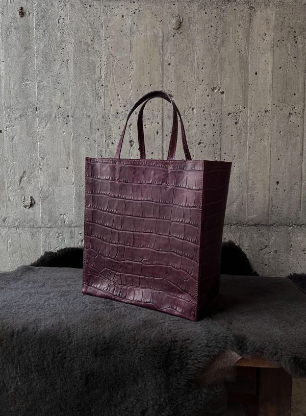 變胖又變高的真牛皮紙袋-紅酒鱷魚 