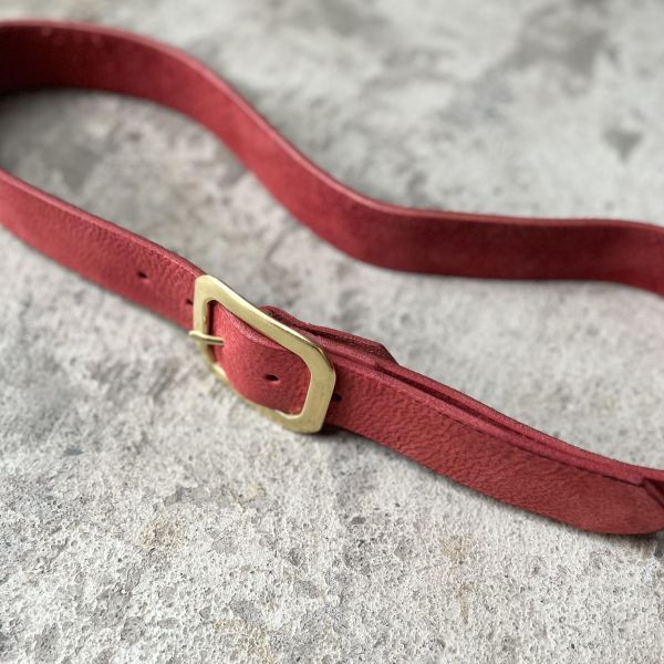 4.0cm好耐皮帶-八角頭/復古紅 