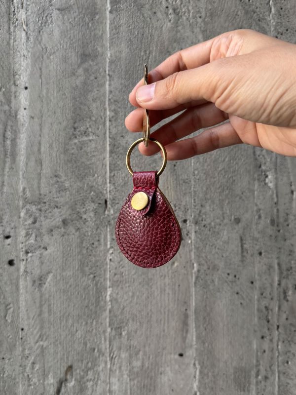 麋鹿紋AirTag磁扣皮套-暗紅 