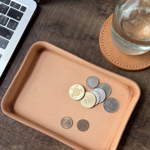 皮革置物盤-自然原色 