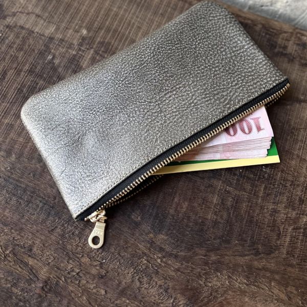 大容量鈔票包-金屬黑銀 