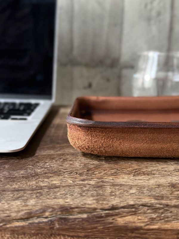 皮革置物盤-咖啡 