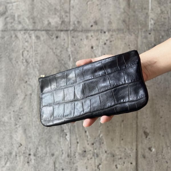 大容量鈔票包-黑鱷魚 