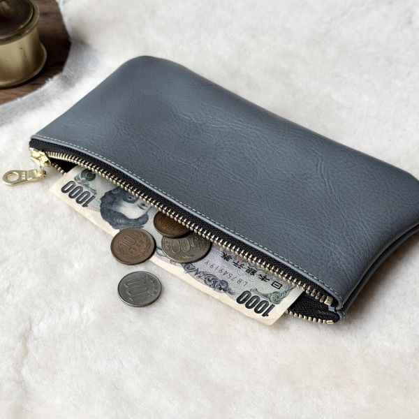 大容量鈔票包-藍鯨灰 