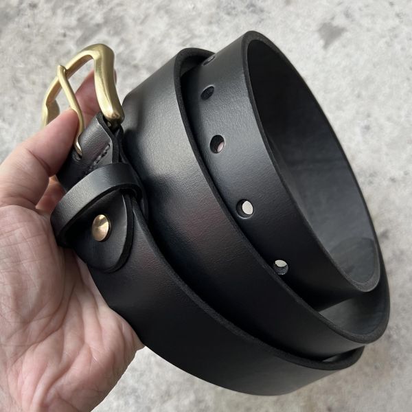 3.5cm好耐皮帶-經典口字頭/黑 