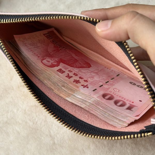 大容量鈔票包-淡粉 
