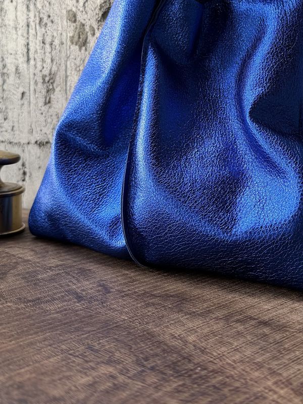 鹿皮八兩手提袋-星河藍 