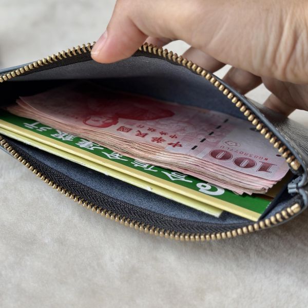 大容量鈔票包-藍鯨灰 