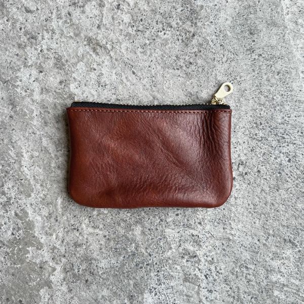 拉鍊鑰匙包-紅木 