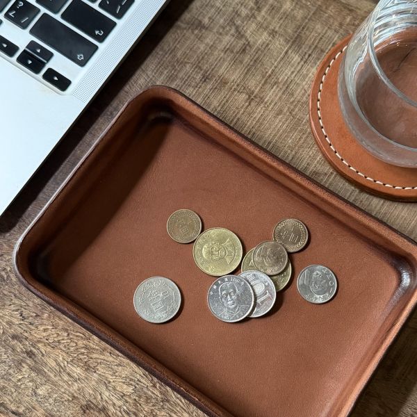 皮革置物盤-咖啡 