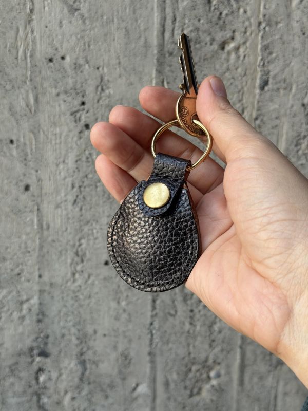 麋鹿紋AirTag磁扣皮套-黑 