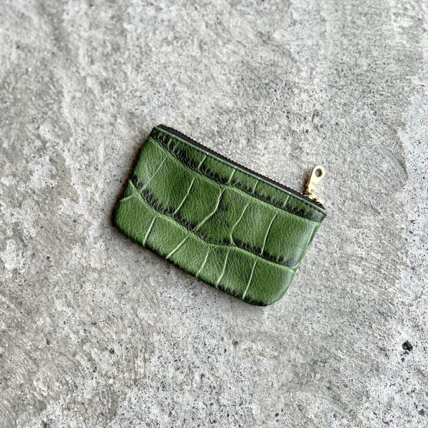 拉鍊鑰匙包-綠鱷魚 
