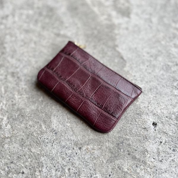 鑰匙卡片包-紅酒鱷魚 