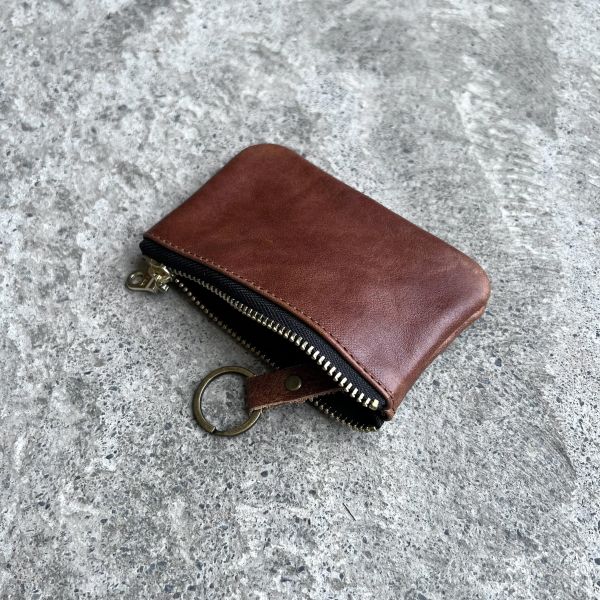 拉鍊鑰匙包-焦糖 