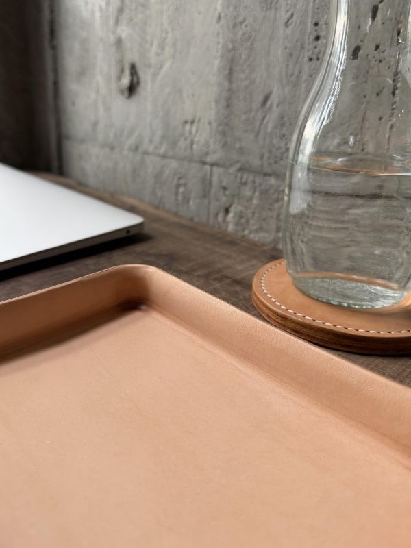 皮革置物盤-自然原色 