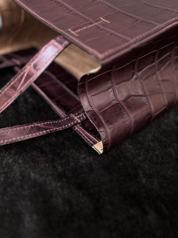 真牛皮紙袋-紅酒鱷魚 