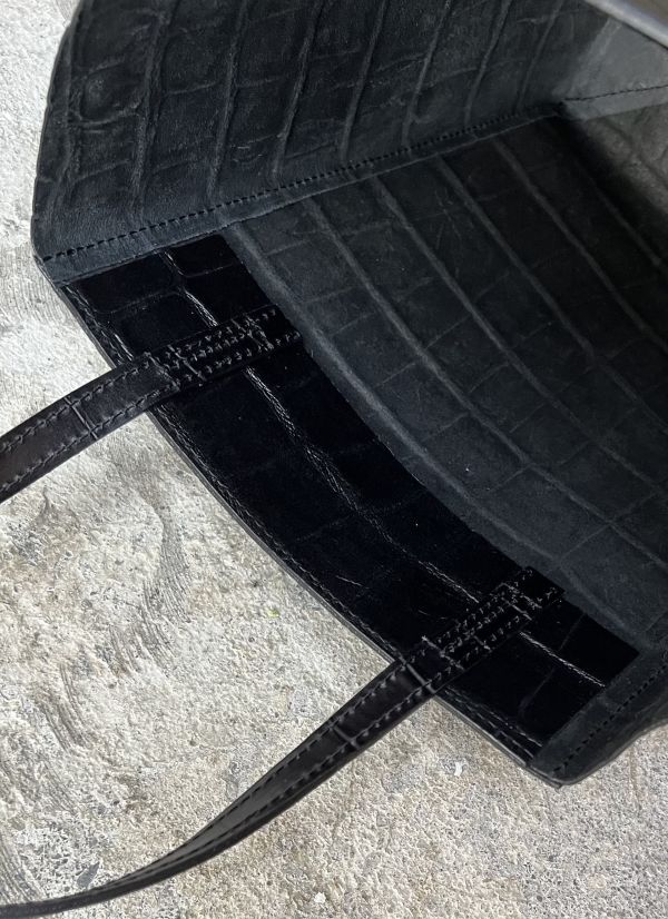 真牛皮紙袋-黑鱷魚 