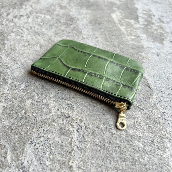 拉鍊鑰匙包-綠鱷魚 