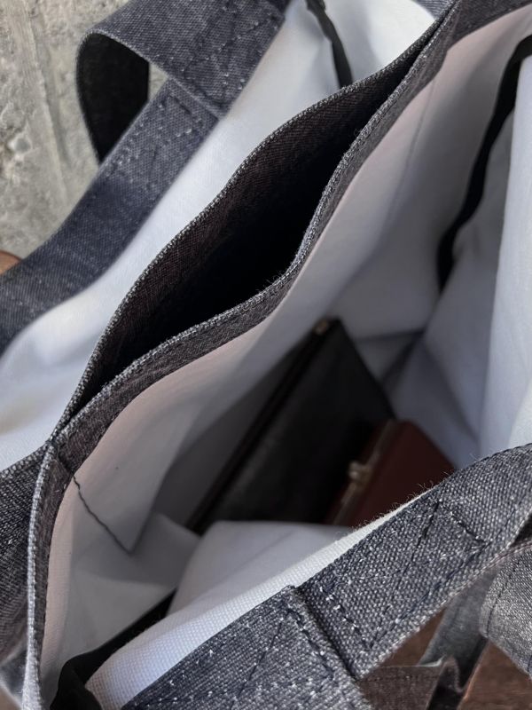 皮帆雙層托特包-可可藍 